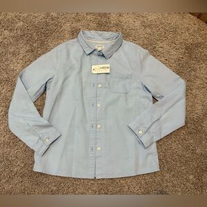 Gymboree boys NWT blue LS button up collared shirt M(7/8)